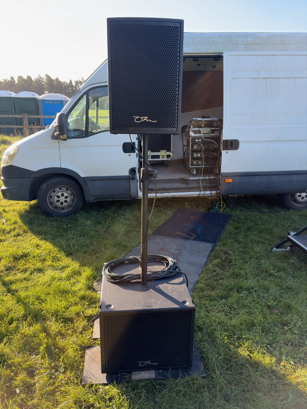 outdoor pa, stage delivery and install in North Yorkshire Moors National Park, Pickering.